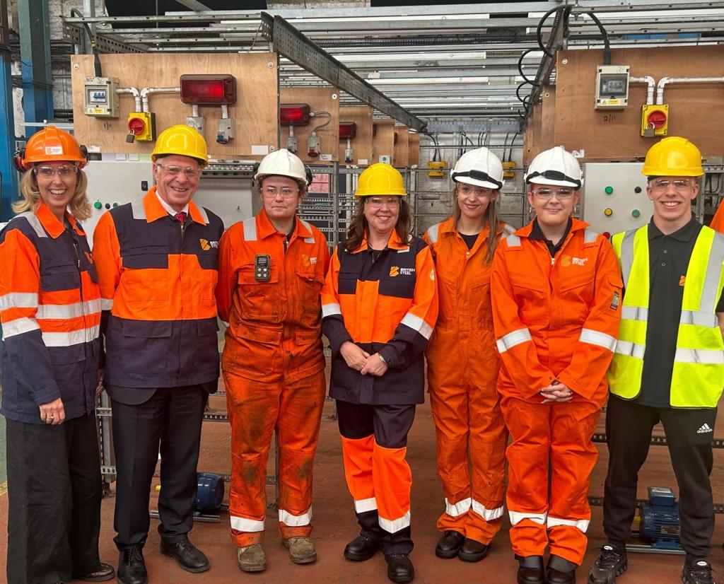 Rachel de Souza meeting young apprentices at British Steel